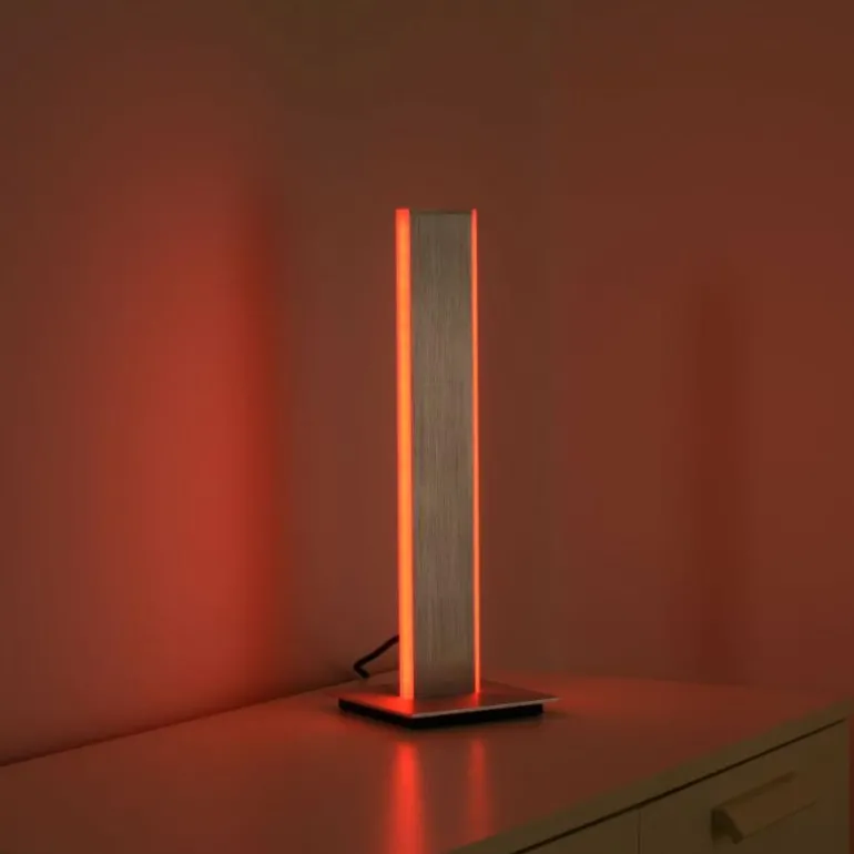 Lampe de table Paul-Neuhaus Q-ADRIANA LED Aluminium, 2 lumières, Télécommandes