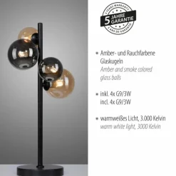 Lampe de table Paul-Neuhaus POPSICLE LED Noir, 4 lumières