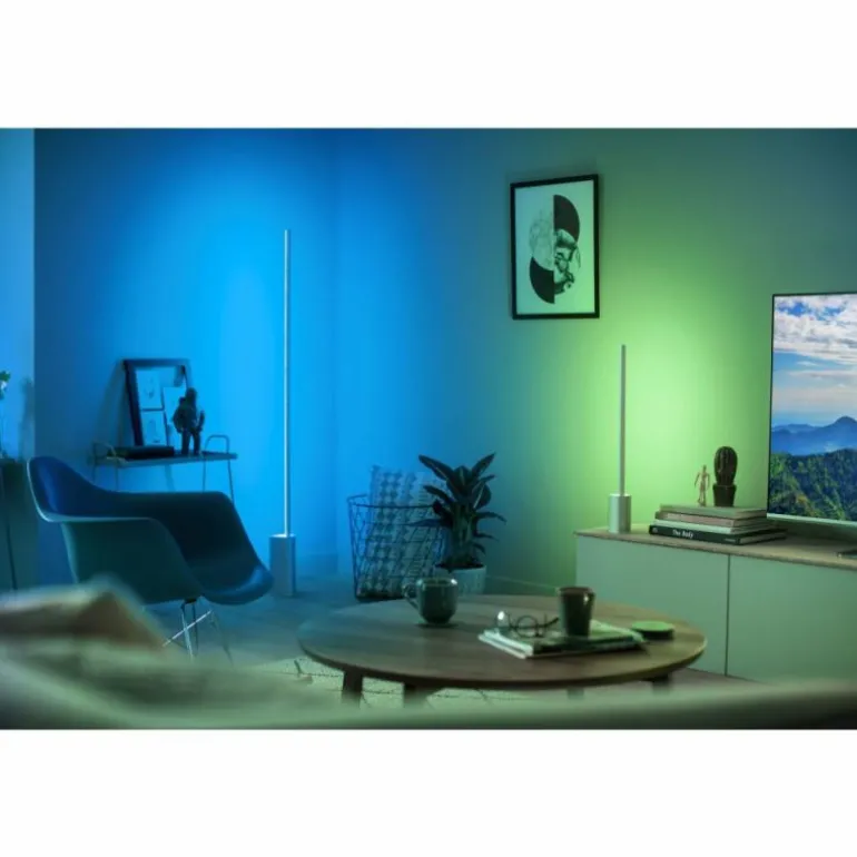 Lampe de table Philips Hue Gradient Signe LED Blanc, 1 lumière, Changeur de couleurs