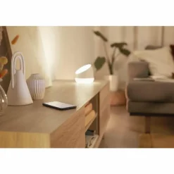 Lampe de table Philips WiZ SQUIRE LED Blanc, 1 lumière, Télécommandes, Changeur de couleurs