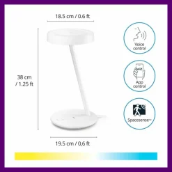 Lampe de table Philips WiZ Office LED Blanc, 1 lumière