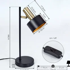 Lampe de table Pretoria, 1 lumière