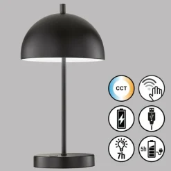 Lampe de table SCHÖNER WOHNEN-Kollektion Kia LED Noir, 1 lumière