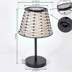 Lampe de table solaire Chillaiza LED Noir, 1 lumière