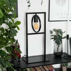 Lampe de table Srelau Noir, 1 lumière