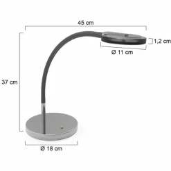 Lampe de table Steinhauer Turound LED Acier brossé, 1 lumière