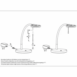 Lampe de table Steinhauer Turound LED Acier brossé, 1 lumière