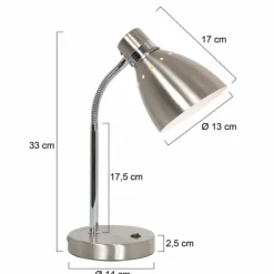 Lampe de table Steinhauer Spring Acier brossé, 1 lumière