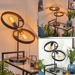 Lampe de table Theareabarivat Anthracite, 2 lumières