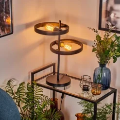 Lampe de table Theareabarivat Anthracite, 2 lumières