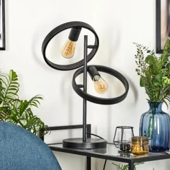 Lampe de table Theareabarivat Anthracite, 2 lumières