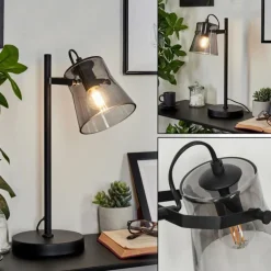 Lampe de table Trajouca Noir, 1 lumière