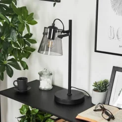 Lampe de table Trajouca Noir, 1 lumière