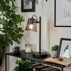 Lampe de table Trajouca Noir, 1 lumière