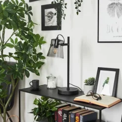 Lampe de table Trajouca Noir, 1 lumière