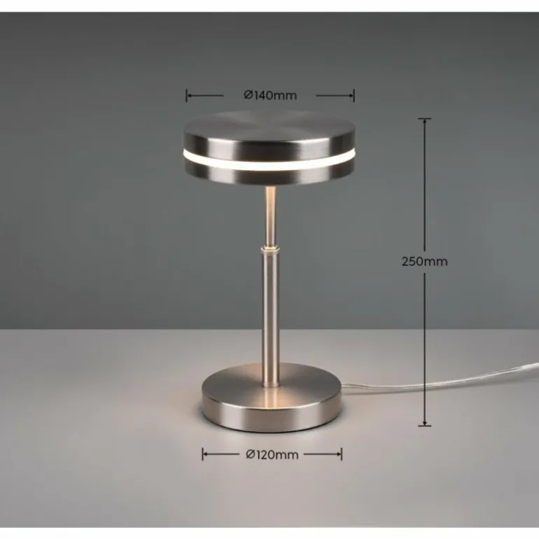 Lampe de table Trio-Leuchten Franklin LED Nickel mat, 1 lumière