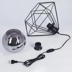 Lampe de table Uarau Noir, 1 lumière