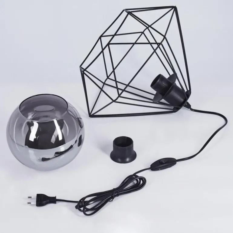 Lampe de table Uarau Noir, 1 lumière