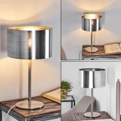 Lampe de table Volos Nickel mat, 1 lumière