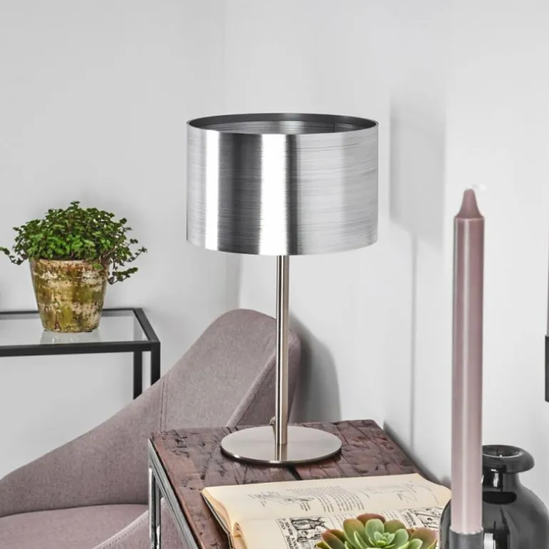 Lampe de table Volos Nickel mat, 1 lumière