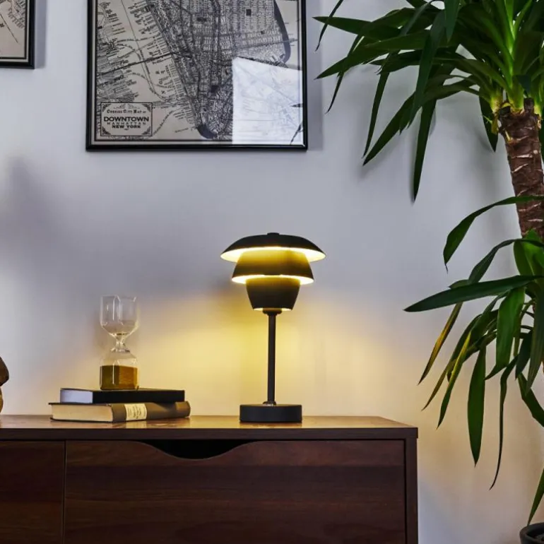 Lampe de table Wacissa Noir, 1 lumière, Changeur de couleurs