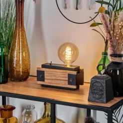 Lampe de table Yuma Écru, Noir, 1 lumière