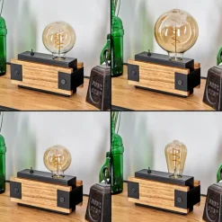 Lampe de table Yuma Écru, Noir, 1 lumière