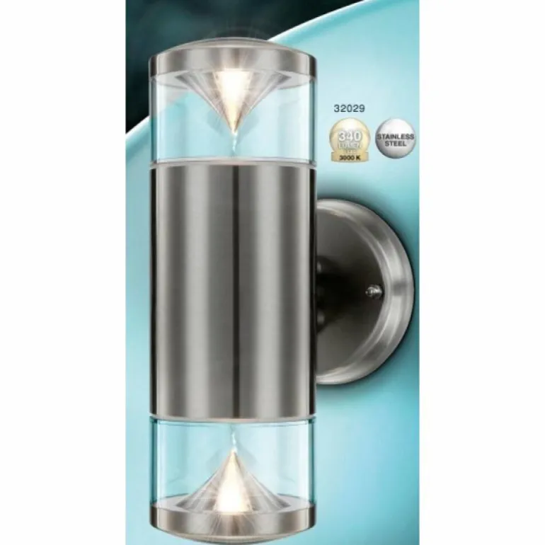 Lampe d'extérieur Globo CARME LED Acier inoxydable, 2 lumières