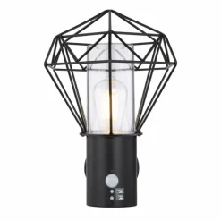 Lampe d'extérieur Globo HORACE Noir, 1 lumière, Détecteur de mouvement
