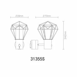Lampe d'extérieur Globo HORACE Noir, 1 lumière, Détecteur de mouvement