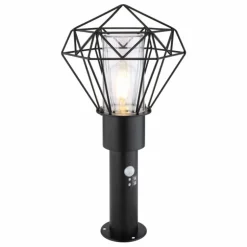 Lampe d'extérieur Globo HORACE Noir, 1 lumière, Détecteur de mouvement