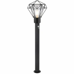 Lampe d'extérieur Globo HORACE Noir, 1 lumière, Détecteur de mouvement