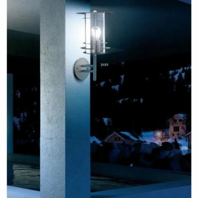 Lampe d'extérieur Globo MIAMI Acier inoxydable, Transparent, 1 lumière