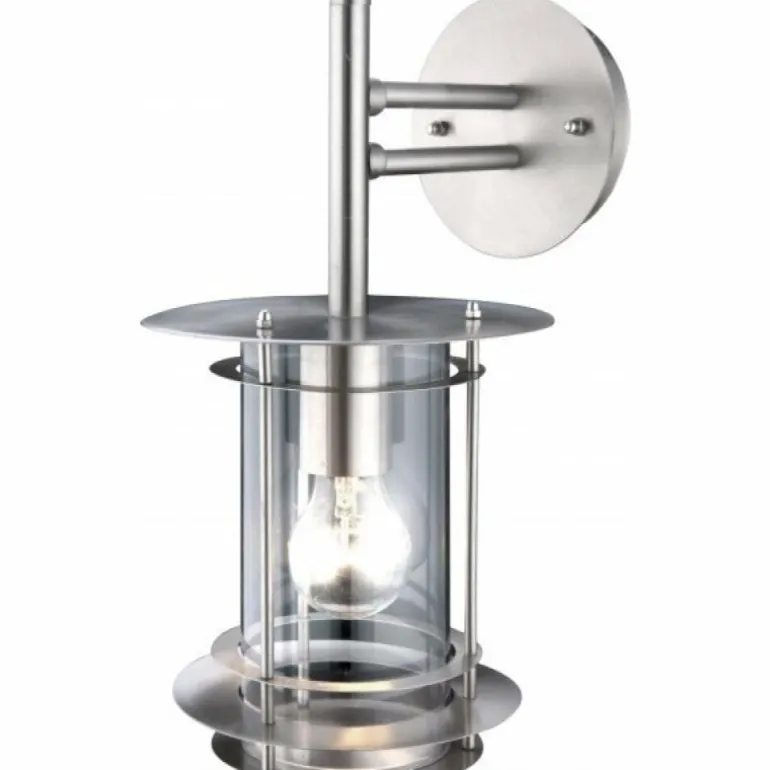 Lampe d'extérieur Globo MIAMI Acier inoxydable, Transparent, 1 lumière