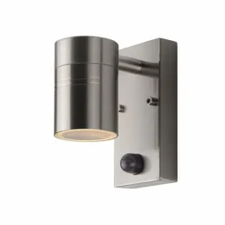 Lampe d'extérieur Lucide ARNE Chrome, 1 lumière, Détecteur de mouvement