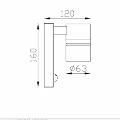Lampe d'extérieur Lucide ARNE Chrome, 1 lumière, Détecteur de mouvement