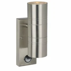 Lampe d'extérieur Lucide ARNE Chrome, 2 lumières, Détecteur de mouvement