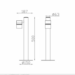 Lampe d'extérieur Lucide ARNE Chrome, 1 lumière