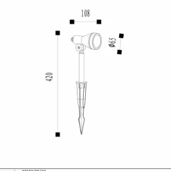 Lampe d'extérieur Lucide SPIKE Noir, 1 lumière