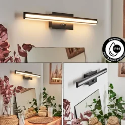 lampe miroir Aspers LED Noir, 1 lumière