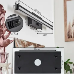 lampe miroir Aspers LED Noir, 1 lumière