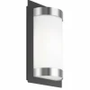 Lampe murale d'extérieur LCD LED Acier inoxydable, Noir, 1 lumière