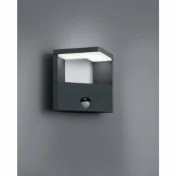 Lampe murale d'extérieur Trio Ganges LED Anthracite, 1 lumière, Détecteur de mouvement