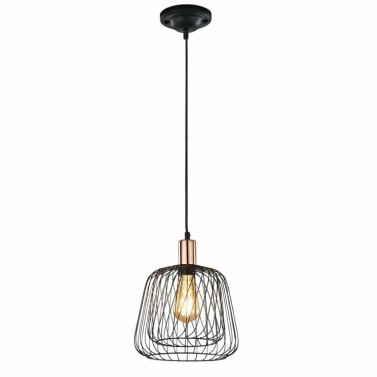 Lampe pendante Trio Sanna Cuivre, Noir, 1 lumière