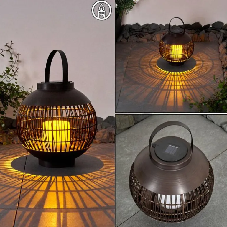 lampe solaire Aosta LED Brun, 1 lumière