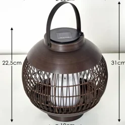 lampe solaire Aosta LED Brun, 1 lumière