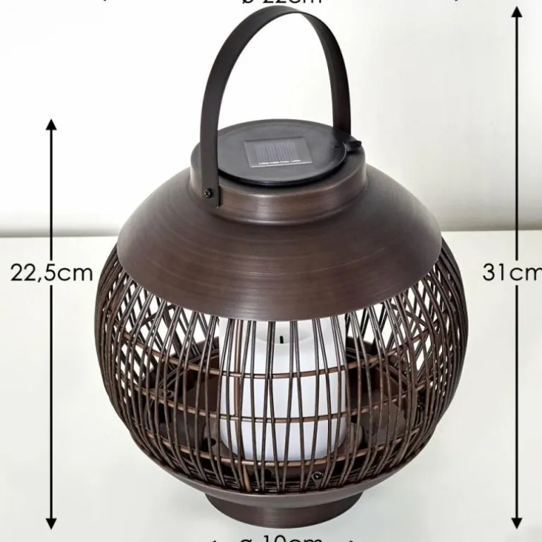 lampe solaire Aosta LED Brun, 1 lumière