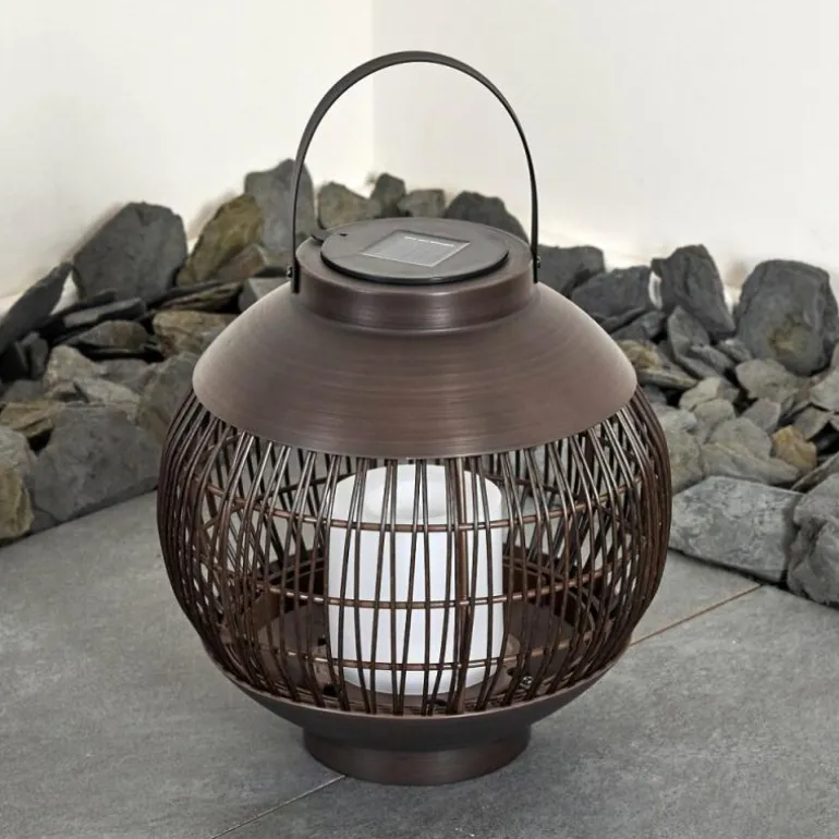 lampe solaire Aosta LED Brun, 1 lumière