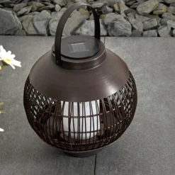 lampe solaire Aosta LED Brun, 1 lumière