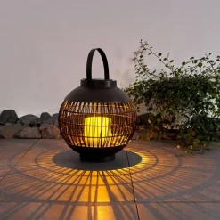 lampe solaire Aosta LED Brun, 1 lumière